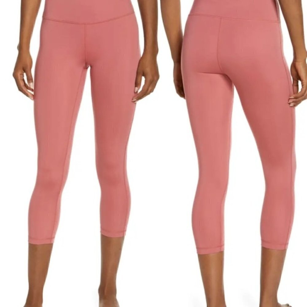 Z by‎ Zella Women's Size Medium Studio Lite Crop Leggings Pink Mauve Stretch